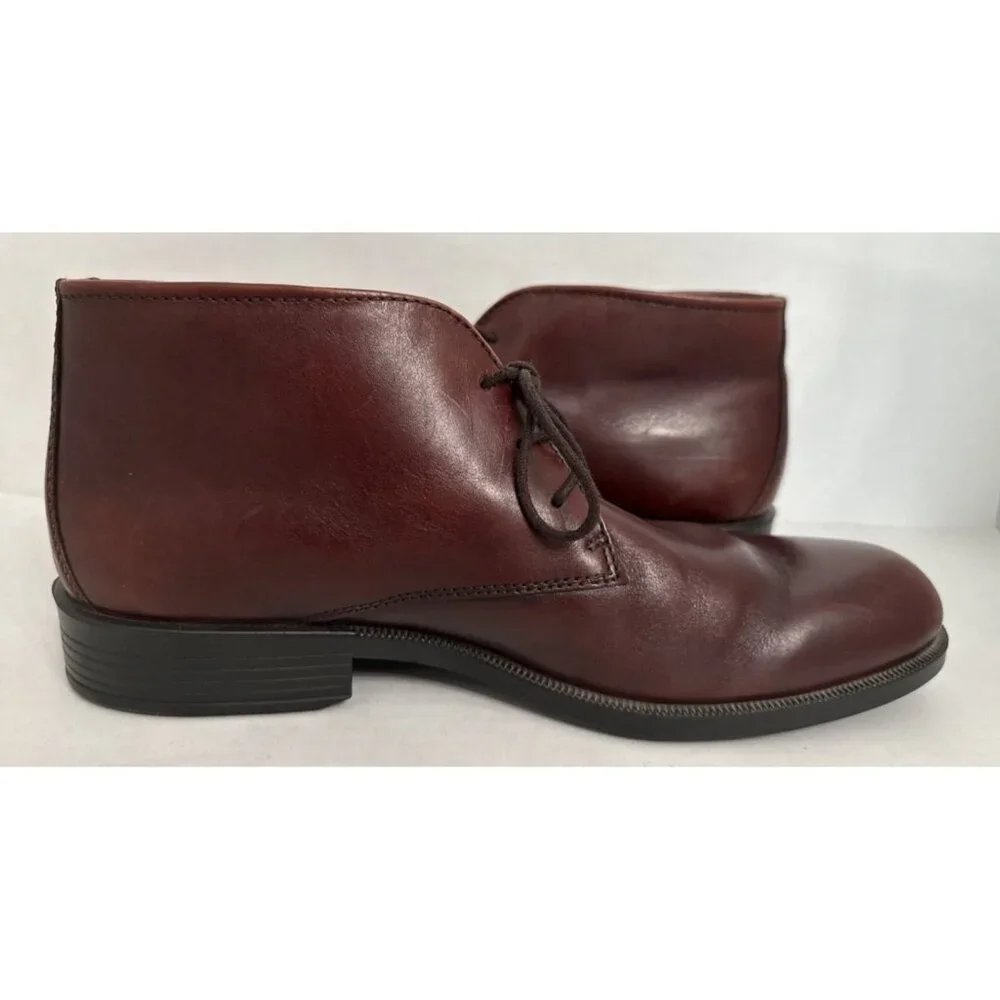 ECCO Chukka Boots Shoes EU 46 US 12/12.5‎ Cognac Brown Leather Ankle Lace Up